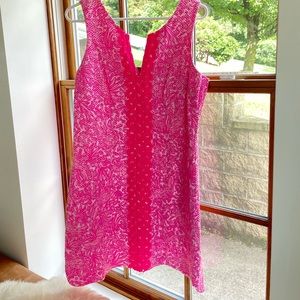 Lilly for Target shift dress, v-neck, gold accent zipper